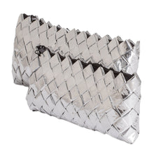 Load image into Gallery viewer, Set of 2 Recycled Metalized Wrapper Cosmetic Bags - Sparkling Gala | NOVICA
