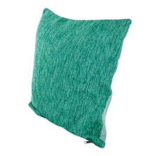 Load image into Gallery viewer, Mint and Lime Cotton Cushion Cover Handwoven in Guatemala - Stylish Mint | NOVICA
