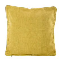 Load image into Gallery viewer, Handwoven Yellow Cotton Cushion Cover with Diamond Pattern - Diamond Splendor | NOVICA
