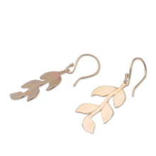 Load image into Gallery viewer, Leafy 18k Gold-Plated Brass Dangle Earrings Crafted in Bali - Imperial Foliage | NOVICA
