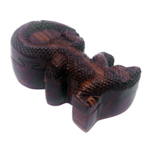 Load image into Gallery viewer, Hand-Carved Cocodrile-Themed Suar Wood Puzzle Box from Bali - Crocodile's Challenge | NOVICA
