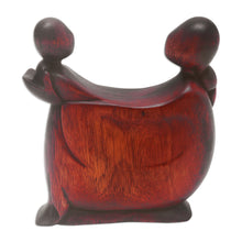 Load image into Gallery viewer, Hand-Carved Suar Wood Sculpture with a Polished Finish - Daughter's Happiness | NOVICA
