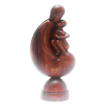 Load image into Gallery viewer, Hand-Carved Suar Wood Sculpture of Mother and Child - Beloved Child | NOVICA
