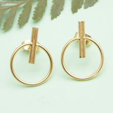 Load image into Gallery viewer, Abstract 18k Gold-Plated Brass Drop Earrings from Bali - Ethereal Sweetness | NOVICA
