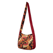 Load image into Gallery viewer, Traditional Beaded Cotton Batik Shoulder Bag in Red - Intense Sawunggaling | NOVICA
