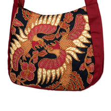Load image into Gallery viewer, Traditional Beaded Cotton Batik Shoulder Bag in Red - Intense Sawunggaling | NOVICA
