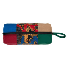 Load image into Gallery viewer, Handcrafted Cotton Batik travel Case with Floral Motifs - Blitar Charm | NOVICA

