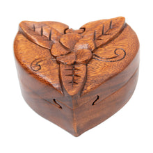 Load image into Gallery viewer, Hand-Carved Floral Brown Suar Wood Puzzle Box from Bali - Frangipani Challenge | NOVICA
