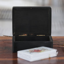 Load image into Gallery viewer, Handcrafted Acacia Wood Deck Box with Playing Cards - Challenging Luck | NOVICA
