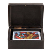 Load image into Gallery viewer, Handcrafted Acacia Wood Deck Box with Playing Cards - Challenging Luck | NOVICA
