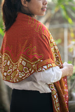 Load image into Gallery viewer, Warm-Toned Handcrafted Batik Rayon Shawl from Java - Shore Sunset | NOVICA
