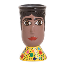 Load image into Gallery viewer, Hand-Painted Dotted Ceramic Flower Pot from Guatemala - Santa Catarina's Giant | NOVICA
