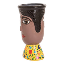 Load image into Gallery viewer, Hand-Painted Dotted Ceramic Flower Pot from Guatemala - Santa Catarina's Giant | NOVICA
