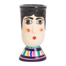 Load image into Gallery viewer, Hand-Painted Vibrant Ceramic Flower Pot from Guatemala - San Bartolo's Giant | NOVICA
