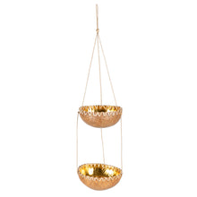 Load image into Gallery viewer, Handcrafted Coconut Shell Hanging Planter in a Natural Hue - Natural Prosperity | NOVICA
