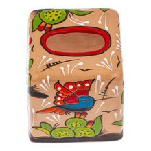 Load image into Gallery viewer, Cactus-Themed Handcrafted Talavera Ceramic Tissue Box Cover - Cactus Convenience | NOVICA
