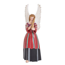 Load image into Gallery viewer, Hand-Painted Angel-Themed Folk Art Ceramic Figurine - Solola | NOVICA
