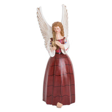Load image into Gallery viewer, Colorful Folk Art Ceramic Sculpture of Angel from Guatemala - Petite Tamahu | NOVICA
