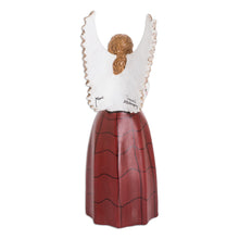 Load image into Gallery viewer, Colorful Folk Art Ceramic Sculpture of Angel from Guatemala - Petite Tamahu | NOVICA
