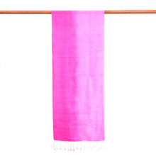 Load image into Gallery viewer, Sugar Plum and Magenta Silk Wrap Scarf with Fringes - Plum Encounter | NOVICA
