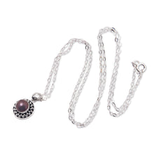 Load image into Gallery viewer, Cultured Pearl &amp; Sterling Silver Pendant Necklace from Bali - Magical Glam | NOVICA
