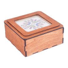 Load image into Gallery viewer, Handmade Wood Jewelry Box with Colorful Embroidered Motif - Amazing Colors | NOVICA
