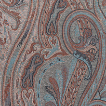 Load image into Gallery viewer, Paisley and Leafy Turquoise and Beige Silk Scarf from India - Serene Paisley Facets | NOVICA
