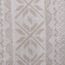 Load image into Gallery viewer, Snowflake-Patterned Champagne and Snow White Cotton Throw - Champagne Snowflakes | NOVICA
