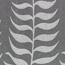 Load image into Gallery viewer, Black and White Leafy Cotton Throw with Fringes - Eternal Foliage | NOVICA
