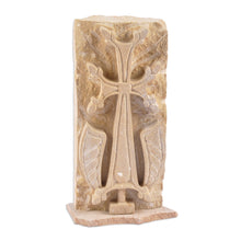 Load image into Gallery viewer, Armenian Hand-Carved Felsite Stone Sculpture of Cross - Great Khachqar | NOVICA
