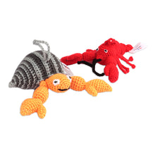 Load image into Gallery viewer, Set of 2 Sea Life-Themed Acrylic Ornaments Crocheted by Hand - Holidays from the Shore | NOVICA
