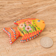 Load image into Gallery viewer, Set of 4 Fish-Themed Hand-Painted Colorful Ceramic Magnets - Marine Festival | NOVICA
