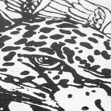 Load image into Gallery viewer, Handcrafted Expressionist Woodcut Print of a Winged Wild Cat - Jaguar | NOVICA
