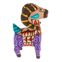 Load image into Gallery viewer, Copal Wood Alebrije Sheep Figurine Hand-Painted in Purple - Majestic Sheep | NOVICA
