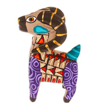 Load image into Gallery viewer, Copal Wood Alebrije Sheep Figurine Hand-Painted in Purple - Majestic Sheep | NOVICA
