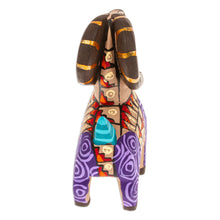 Load image into Gallery viewer, Copal Wood Alebrije Sheep Figurine Hand-Painted in Purple - Majestic Sheep | NOVICA
