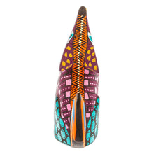 Load image into Gallery viewer, Copal Wood Alebrije Coyote Figurine Hand-Painted in Purple - Fantasy Coyote | NOVICA

