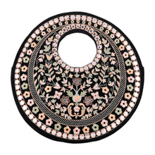 Load image into Gallery viewer, Floral Embroidered Black Velvet Handbag in Bright Hues - Jaipur Paradise | NOVICA
