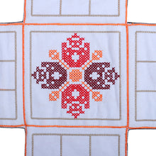 Load image into Gallery viewer, Embroidered White Cotton Chopad Game with Classic Details - India's Morning Challenge | NOVICA
