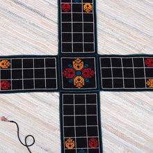 Load image into Gallery viewer, Embroidered Black Cotton Chopad Game with Classic Details - India&#39;s Night Challenge | NOVICA
