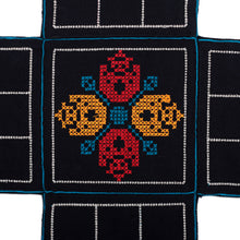 Load image into Gallery viewer, Embroidered Black Cotton Chopad Game with Classic Details - India&#39;s Night Challenge | NOVICA
