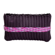 Load image into Gallery viewer, Hand-Woven Recycled Vinyl Cord Cosmetic Bag in Purple &amp; Pink - Sweet Berry | NOVICA
