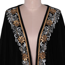 Load image into Gallery viewer, Golden and Silver Hand-Beaded Layering Jacket in Black - Golden Nightbird | NOVICA
