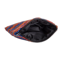 Load image into Gallery viewer, Striped Beaded Coin Purse Handcrafted in Guatemala - Sparkling Stripes | NOVICA

