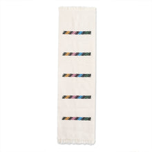 Load image into Gallery viewer, Woven Colorful Cotton Table Runner in an Alabaster Base Hue - Alabaster Rainbow | NOVICA
