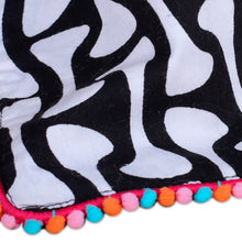 Load image into Gallery viewer, Cotton Dog Bandana with Bone Pattern and Pom-Poms from India - Bone Treat | NOVICA
