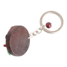 Load image into Gallery viewer, Handmade Painted Pinewood and Cold Porcelain Toucan Keychain - The Little Toucan | NOVICA
