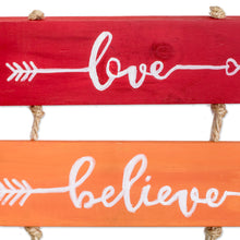 Load image into Gallery viewer, Hand-Painted Inspirational Wood Wall Art with Jute Cords - Happy Thoughts | NOVICA
