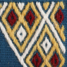 Load image into Gallery viewer, 2 Blue Cotton Coasters with Hand-Embroidered Geometric Motif - Embellished Blue | NOVICA
