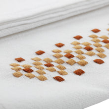 Load image into Gallery viewer, Embroidered Cotton Tea Towels with Square Motifs (Pair) - Desert Essence | NOVICA
